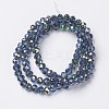 Electroplate Transparent Glass Beads Strands EGLA-A034-T8mm-Q14-2