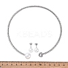 Round Plastic Imitation Pearl Stud Earrings & Rhinestone Cuff Choker Necklaces Sets SJEW-U003-11P-5