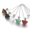Natural & Synthetic Mixed Stone Cone Dowsing Pendulums G-G771-D-1
