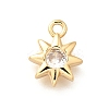 Brass Micro Pave Cubic Zirconia Charms KK-C085-19G-1