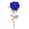 Valentine's Day Rose Zinc Alloy Crystal Rhinestone Brooches LS-JEWB-I031-02A-1