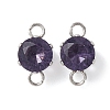 304 Stainless Steel Micro Pave Cubic Zirconia Connector Charms STAS-H240-50P-07-1