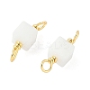 Glass Faceted Cube Connector Charms KK-C097-10G-04-2