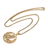 Ring with Cat Shape Pattern 201 Stainless Steel Pendant Necklaces for Men Women LS-NJEW-K283-13G-2