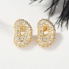 Brass Micro Pave Cubic Zirconia Stud Earrings EJEW-Z091-04G-D-5