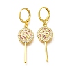 Brass Micro Pave Cubic Zirconia Leverback Earrings for Women EJEW-G419-01G-4