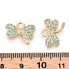 Light Gold Plated Alloy Pendants X-ENAM-T009-69B-RS-3