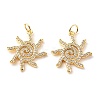 Brass Micro Pave Clear Cubic Zirconia Pendants LS-ZIRC-P094-23G-RS-2