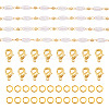 DIY Plastic Pearl Oval Beaded Brass Link Chain Bracelet Necklace Making Kits DIY-TA0009-62-2