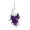 Moon Woven Web/Net with Feather Wall Hanging Decorations PW-WG67276-01-1