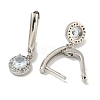 Flat Round Brass Micro Pave Clear Cubic Zirconia Hoop Earrings EJEW-I307-02P-2