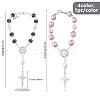 4Pcs 4 Colors Cross with Jesus Alloy Charm Bracelets BJEW-DC0001-10-2