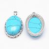 Synthetic Turquoise Pendants G-D851-04-2