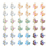 45Pcs 9 Colors Duck Glass Pendants. with Brass Loop PALLOY-TAC0257-2