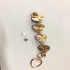 Alloy Plush Cloth Fabric Heart Link Chain for DIY Keychains AJEW-WH0188-88B-2