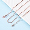 Brass Oval Link Chain Necklaces for Women NJEW-D302-10RG-1