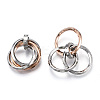 Ion Plating(IP) 201 Stainless Steel Interlocking Ring Pendants LS-STAS-N099-01RG-2