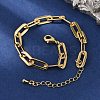 Brass Paperclip Chain Bracelets for Women Men BJEW-F494-03G-1
