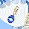 Teardrop with Evil Eye Alloy Enamel Pendant Decorations HJEW-YW00017-01-1