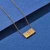 304 Stainless Steel 11:11 Number Rectangle Pendant Necklace with Cable Chains for Women NJEW-NH0001-04G-1