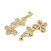 Brass Micro Pave Cubic Zirconia Pendants KK-I358-046G-2