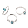 Horse Eye Natural Apatite Adjustable Rings RJEW-Q817-02P-07-1