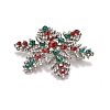 Colorful Rhinestone Snowflake Brooch for Christmas JEWB-A004-04P-2