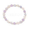 Natural Aquamarine & Rose Quartz & Amethyst Beaded Stretch Bracelets for Women BJEW-JB13357-2