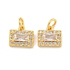 Brass Micro Pave Clear Cubic Zirconia Pendants KK-P275-31G-1