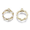 Brass Inlaid Clear Cubic Zirconia Pendants ZIRC-S069-016G-2