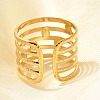 304 Stainless Steel Multi-layer Open Cuff Rings for Women LS-STAS-Z108-03G-04-2