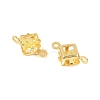 Brass Pave Cubic Zirconia Rhombus Connector Charms KK-P347-04G-02-3