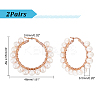 2 Pairs Natural Pearl Braided Big Hoop Earrings EJEW-UN0002-09-3