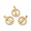 Rack Plating Brass Micro Pave Cubic Zirconia Pendants KK-H436-10G-3