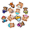 12Pcs 12 Styles Cattle Food Grade Silicone Focal Beads SIL-TA0002-42-2