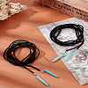 2Pcs Velvet Cord & Synthetic Turquoise Lariat Necklaces NJEW-LP0001-58-3