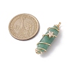 Natural Green Aventurine Copper Wire Wrapped Pointed Pendants PALLOY-JF02535-05-2