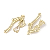Brass Micro Pave Clear Cubic Zirconia Pendants LS-KK-L212-06G-2