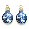 Printed Alloy Enamel Pendants ENAM-N056-178-04-2
