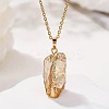 Electroplated Natural Topaz Jade Raw Rough Pendant Necklaces FS-WG6CEC7-01-1