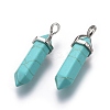 Synthetic Turquoise Double Terminated Pointed Pendants LS-G-E364-A07-2