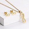 201 Stainless Steel Pendant Necklace & Stud Earring Sets FS-WGB816B-11-1