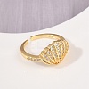 Brass Micro Pave Cubic Zirconia Cuff Rings for Women RJEW-L132-03G-02-2