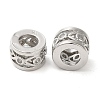 Rack Plating Brass Cubic Zirconia Hollow Column European Beads KK-Z033-25P-2