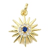 Brass Micro Pave Cubic Zirconia Charms KK-V011-56G-1