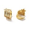 Clear Cubic Zirconia Star Cuff Earrings EJEW-C027-01G-2