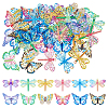 48Pcs 12 Styles Spray Painted 430 Stainless Steel Filigree Pendants STAS-HS0001-57-1