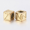 304 Stainless Steel Large Hole Letter European Beads STAS-H428-01G-Z-2