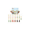 15Pcs Teardrop Mixed Natural Gemstone Charm Locking Stitch Markers HJEW-AB00650-7
