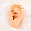 Brass Micro Pave Clear Cubic Zirconia C-Shaped Cuff Earrings EJEW-D328-09G-03-3